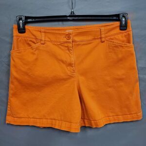 Jones New York Women’s Stretch Sport Bermuda Shorts Flat Front Orange Size 12